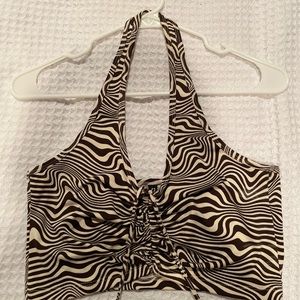 New H&M top size M color brown and white